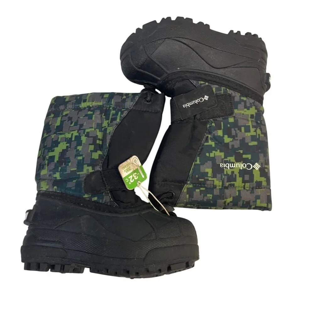 Columbia Powderbug Camo Snow Boots Boys Size 8 Little Kids